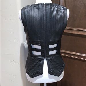 BCBGMaxAzria Tops - BCBG Maxazria faux leather top BCBGMaxAzria Tops - BCBG Maxazria faux leather top